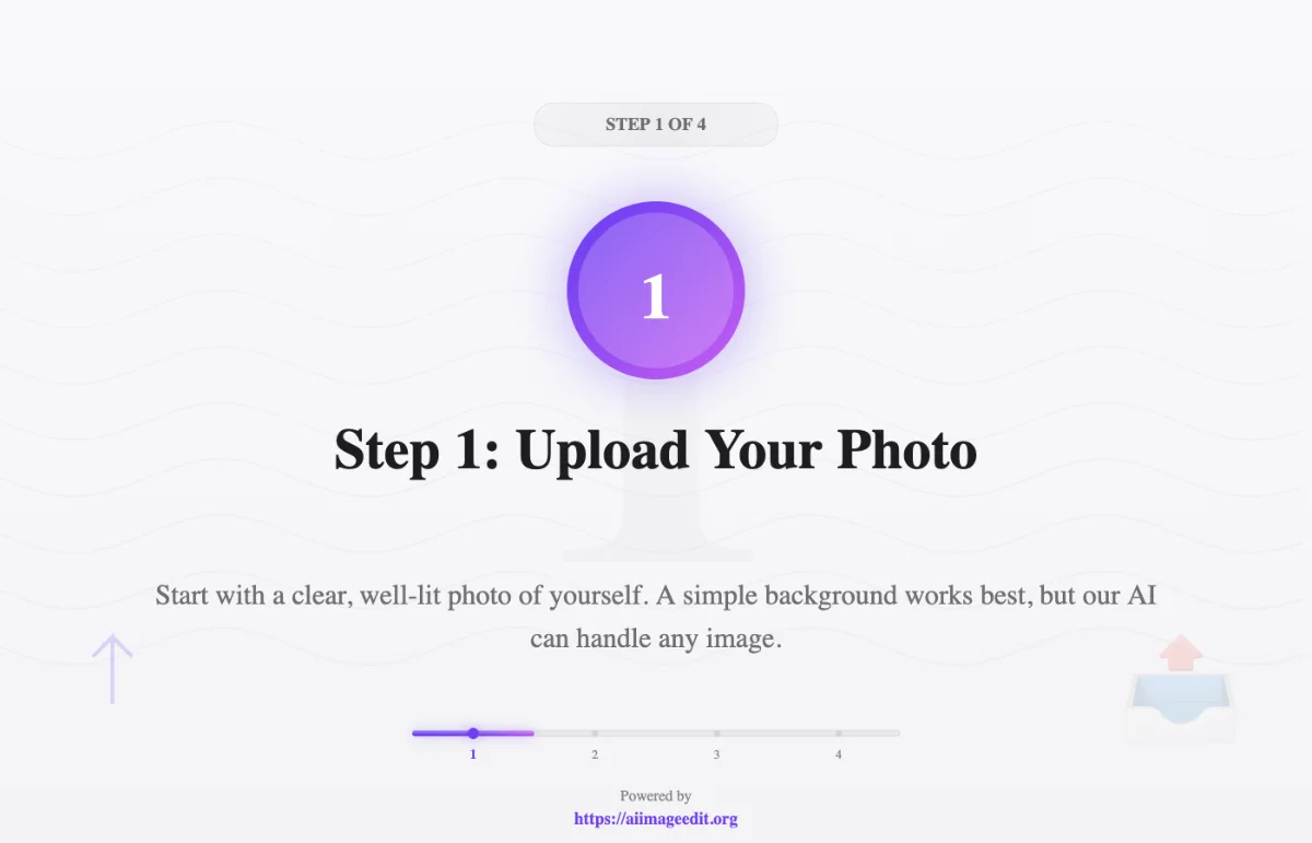 ステップ1：写真をアップロード